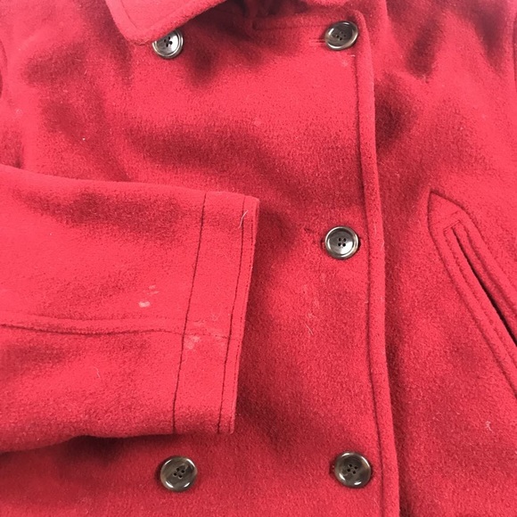 J.CREW Womens Double Breasted Red Wool Cashmere XL - Picture 5 of 5